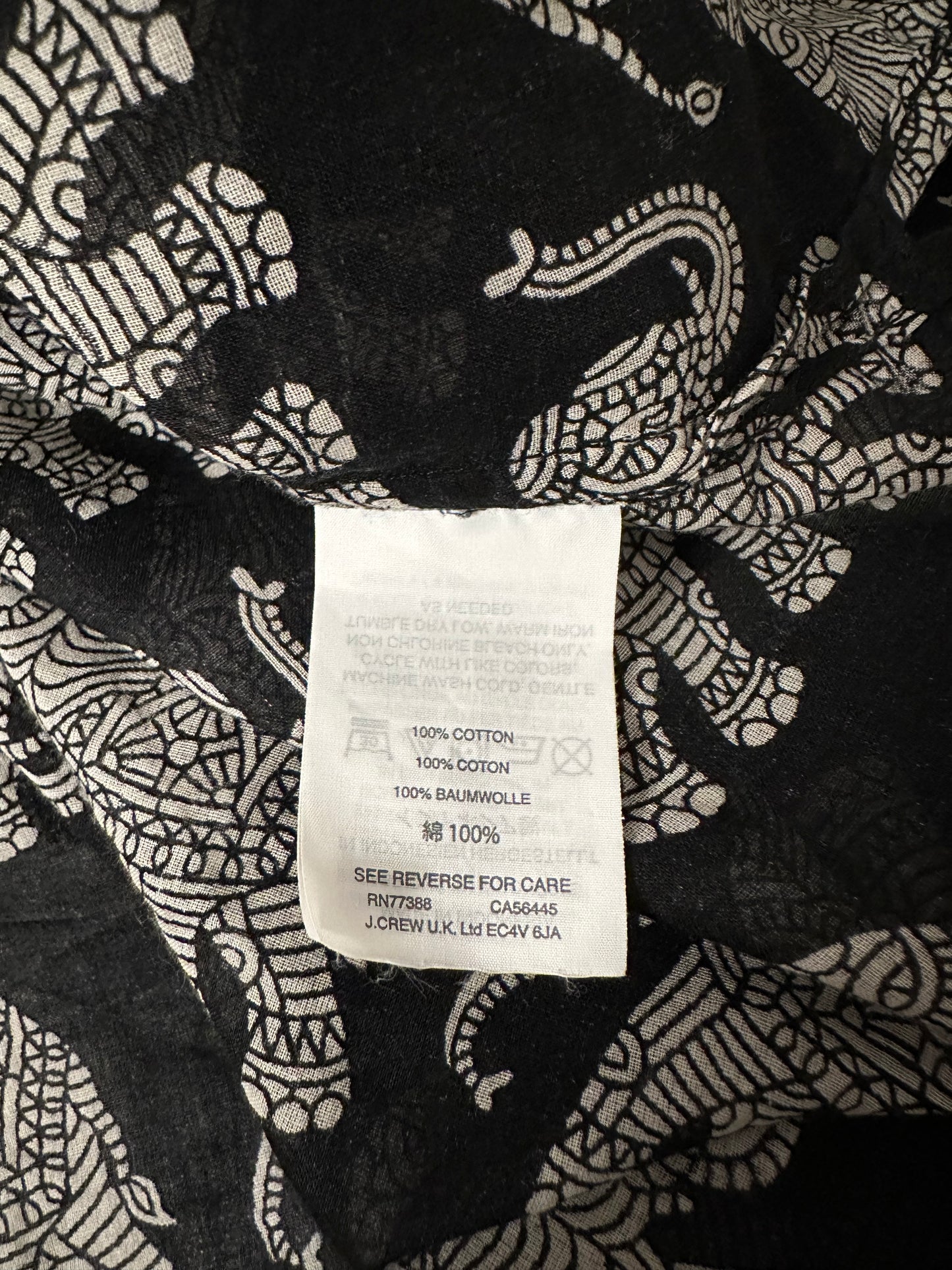 J. Crew Sheer Cover Up With Elephant Batik Pattern | Size XXS