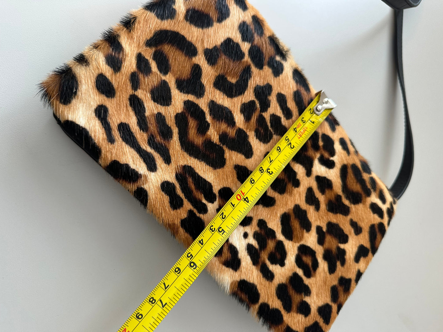 Banana Republic Leopard Print and Black Leather Crossbody Bag