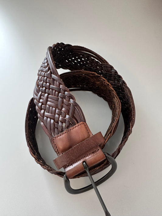 Banana Republic Brown Leather Woven Belt | Size XS