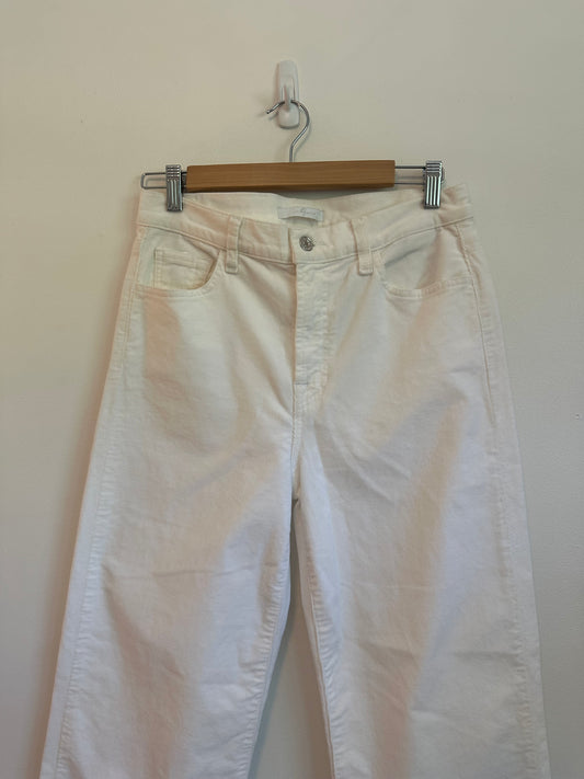 7 For All Mankind Ivory Corduroy Wide Leg Jeans | Size 29