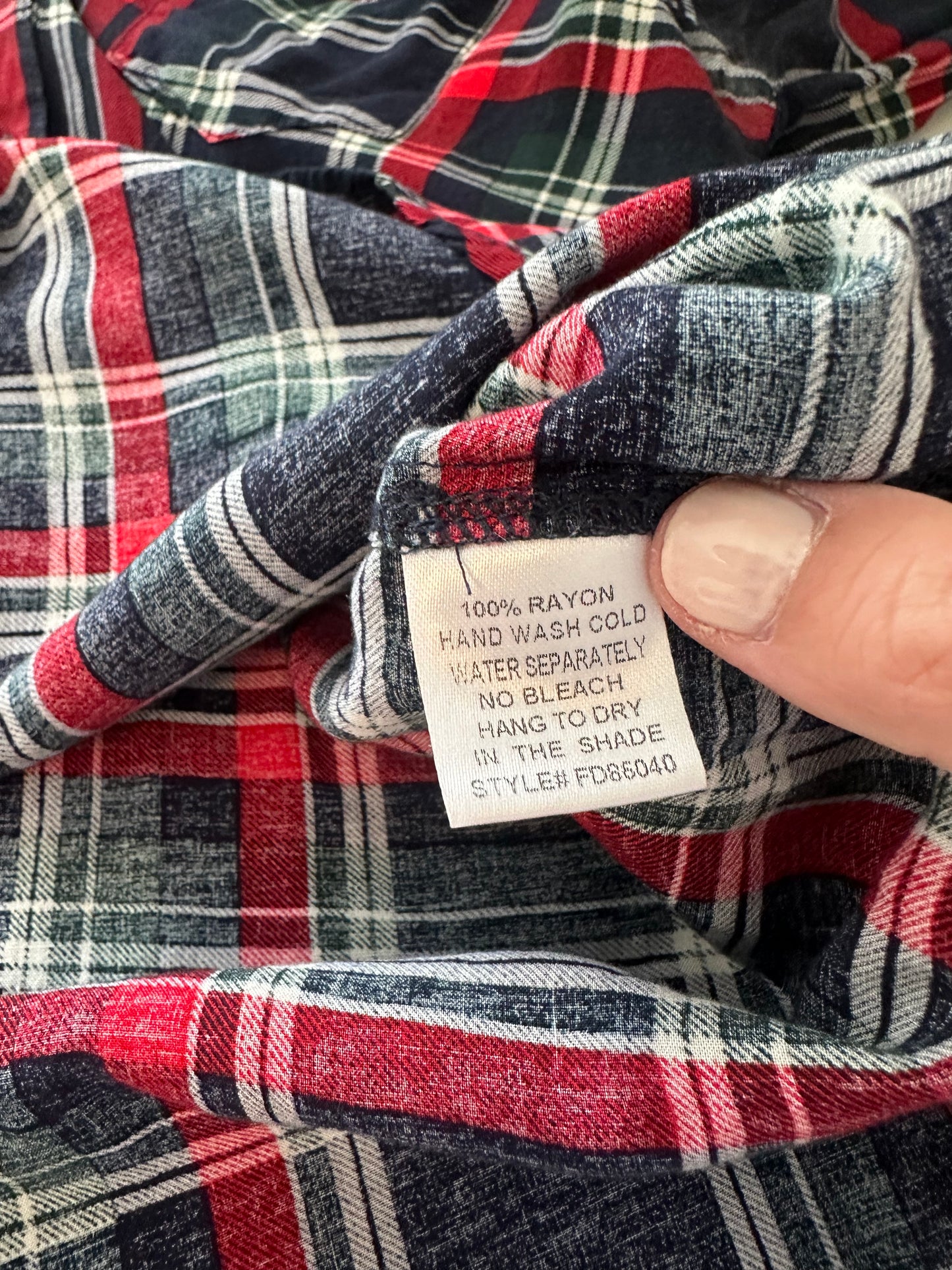 Market & Spruce Plaid Henley 3/4 Sleeve | Size Small