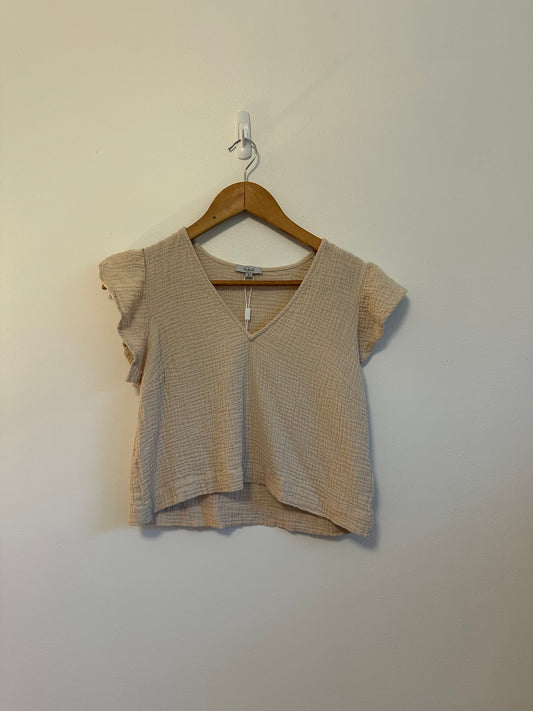 Rails Miley Cotton Gauze Top in Flax | Size XS