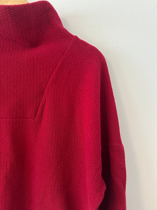 Calia Cotton Textured Turtleneck Sweatshirt | Size Small