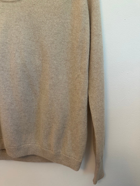 Minnie Rose Cashmere Hooded Tan Sweater | Size XS