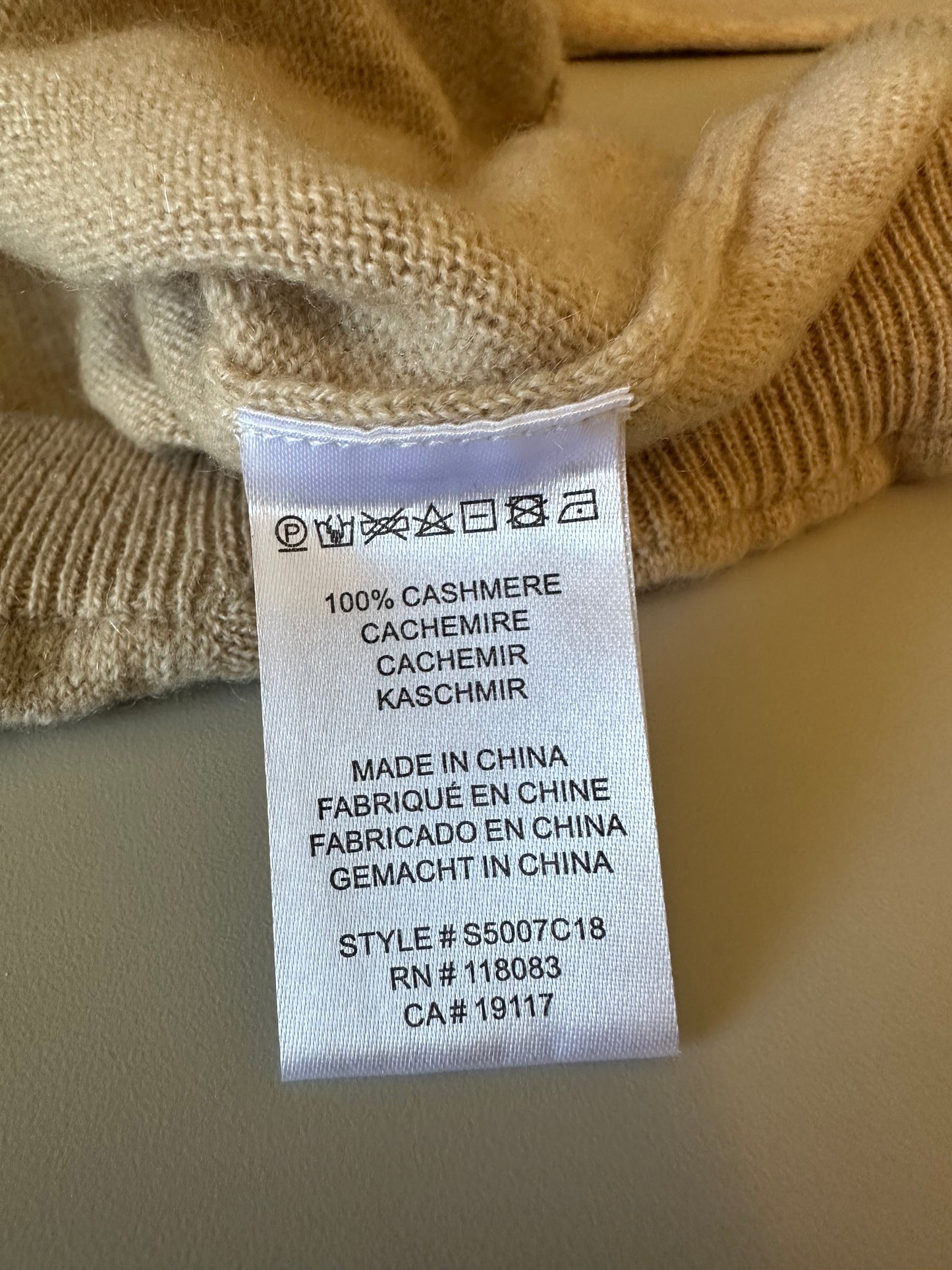 Minnie Rose Cashmere Hooded Tan Sweater | Size XS