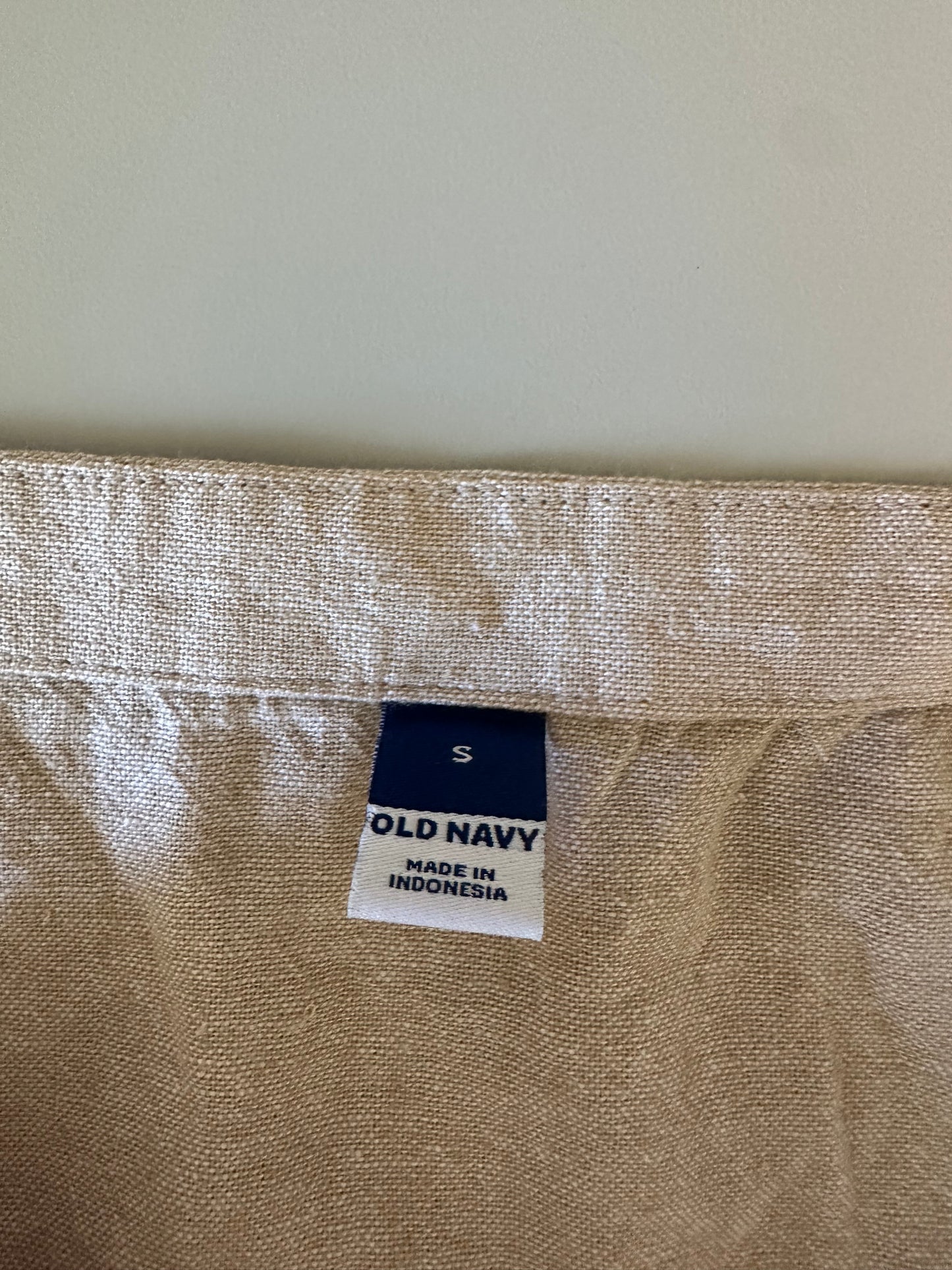 NWT Old Navy Sleeveless Linen-Blend Crop Top in Tan | Size Small