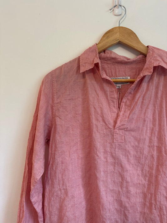 NWT American Colors by Alex Lehr Popover Blouse in Faded Red | Size XS