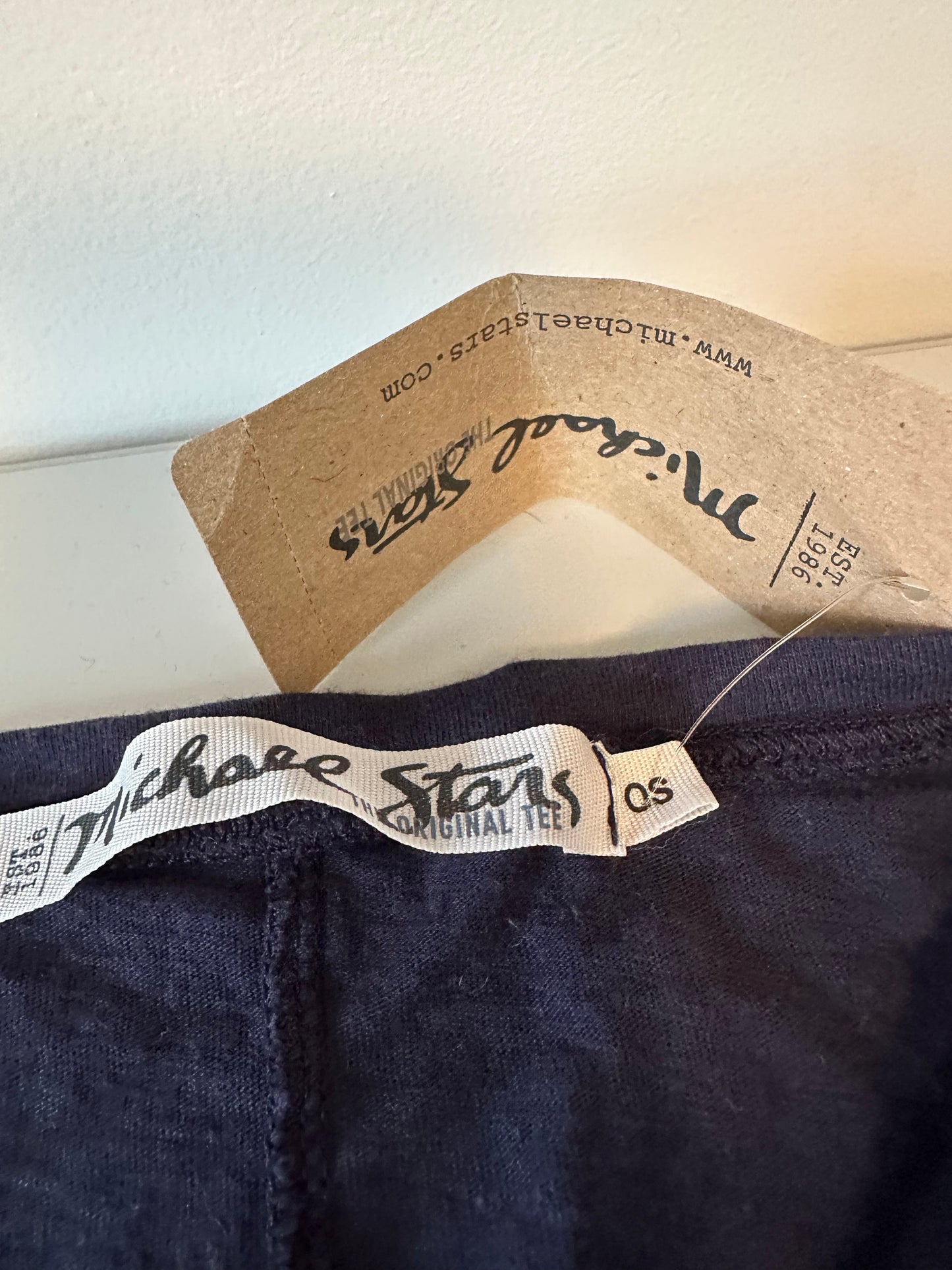 NWT Michael Stars Navy Blue Cotton V-Neck Short Sleeve T-Shirt