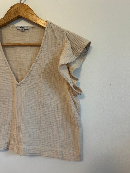 Rails Miley Cotton Gauze Top in Flax | Size XS