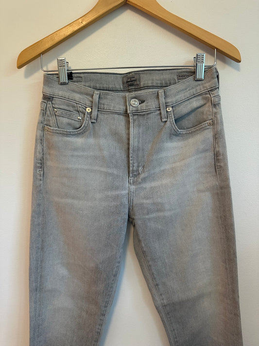 Citizens of Humanity Rocket Crop Light Gray High Rise Skinny Jeans | Size 27