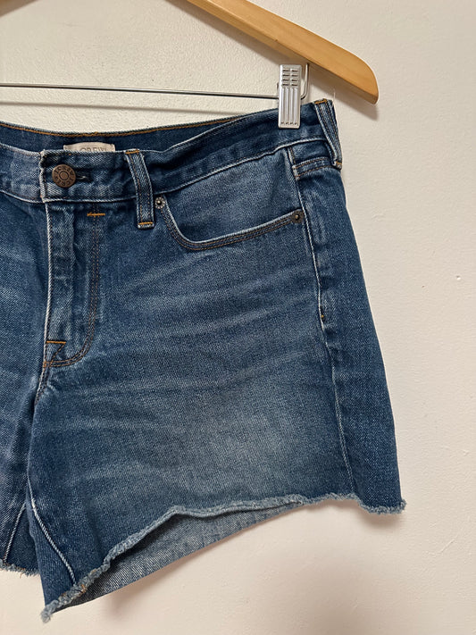 J. Crew Blue Denim Cut Off Raw Hem Shorts | Size 28