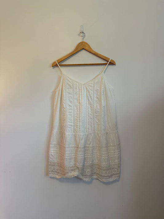 Velvet by Graham & Spencer White Cotton Lace Mini Dress | Size XS