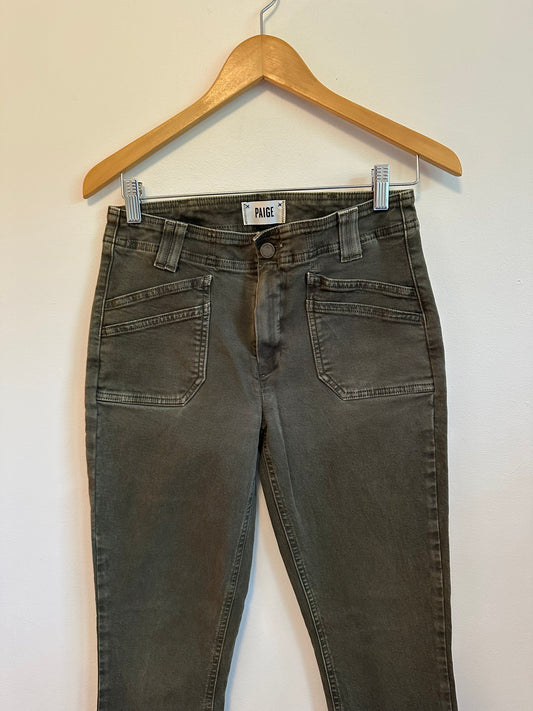Paige Verdugo Ankle Dark Green Skinny Jeans | Size 27