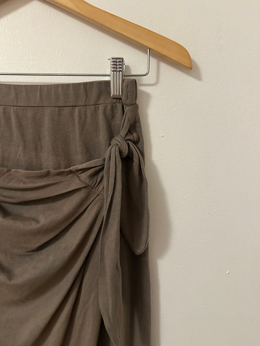 Michael Stars Side Tie Wrap Midi Skirt in Brown | Size XS