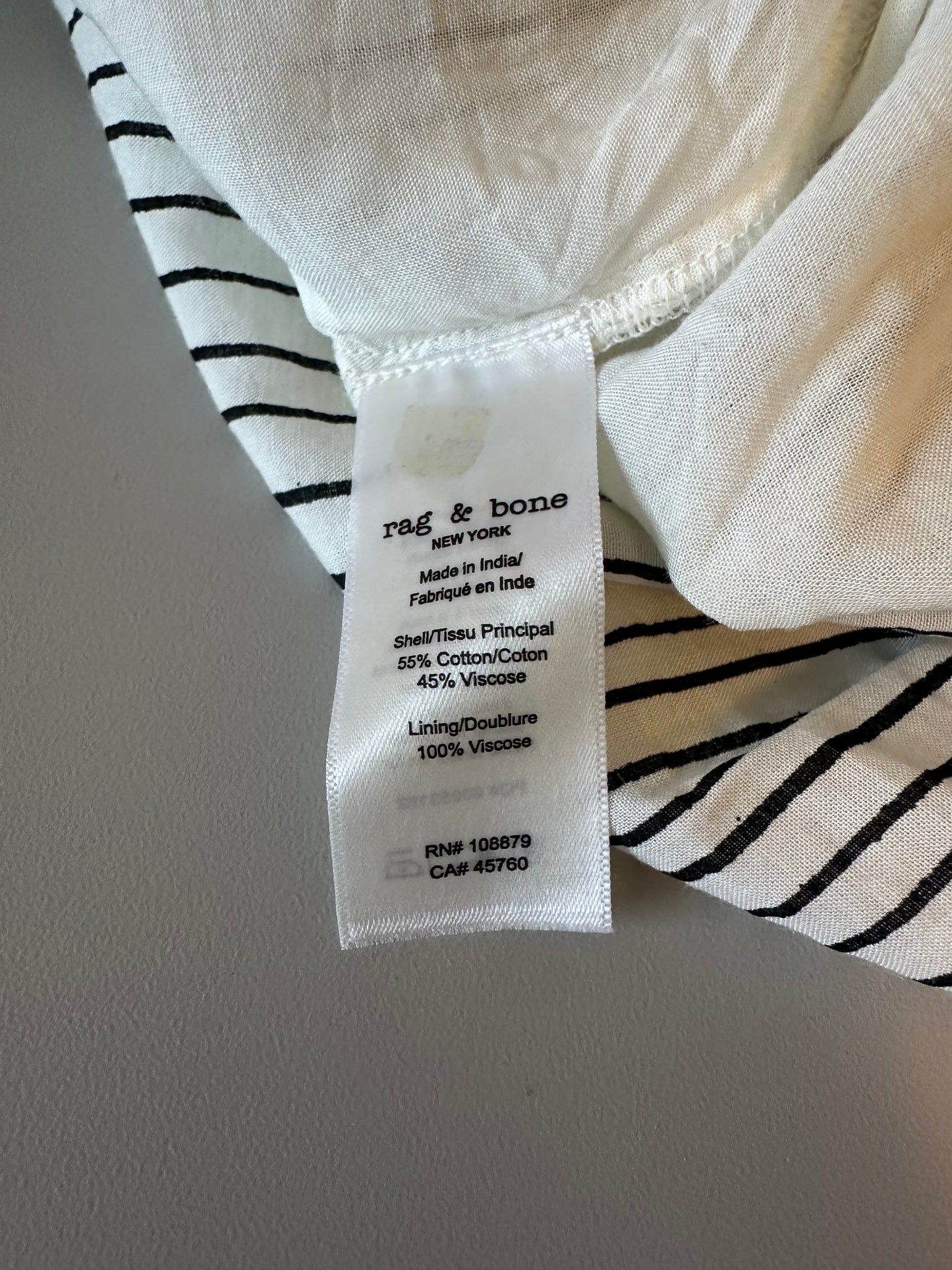 Rag & Bone Aster Pinstripe Strapless Dress | Size Small