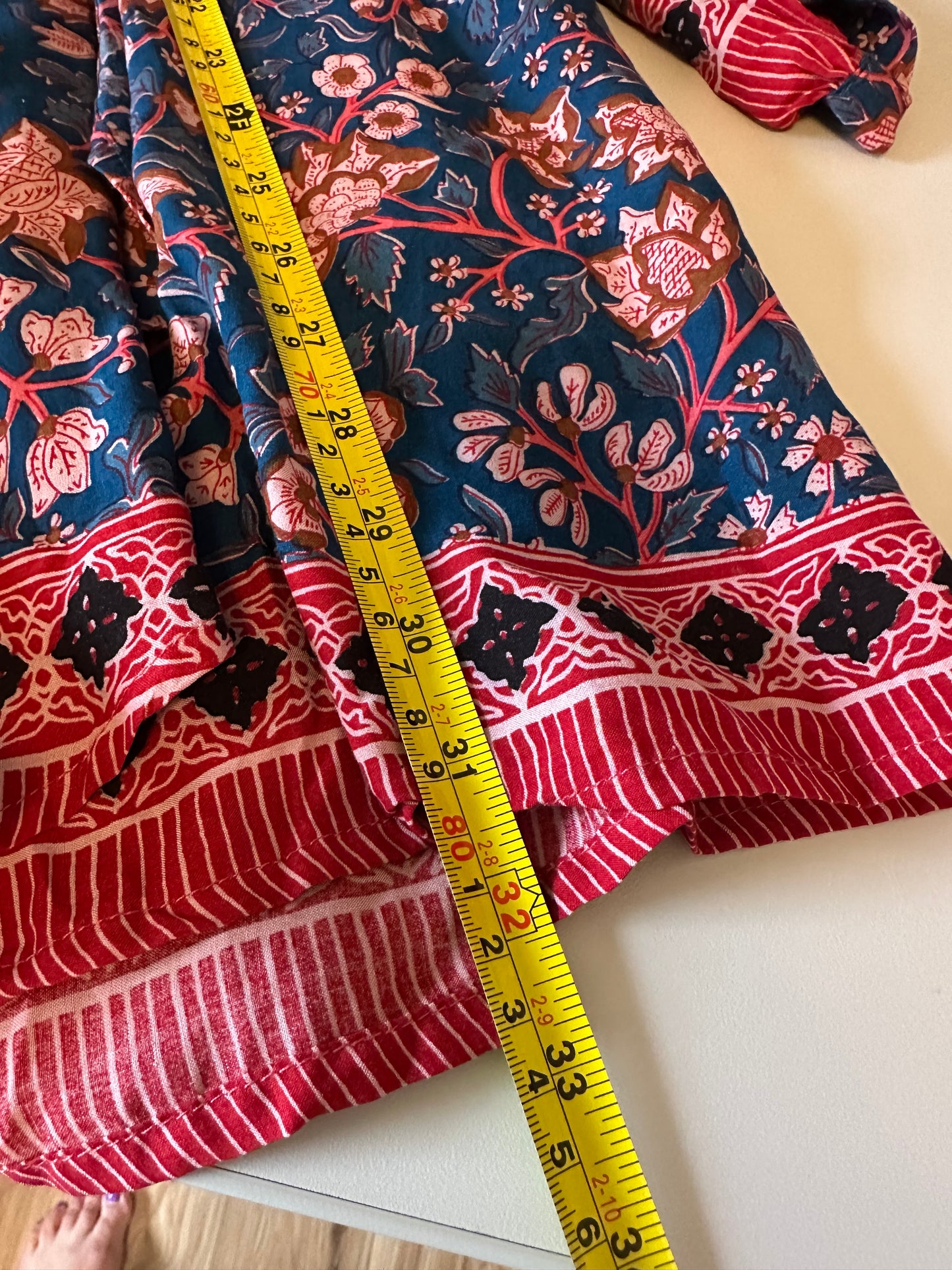 NWT Natalie Martin Nico Long Sleeve Dress with Sash in Indigo Dahlia Floral | XS