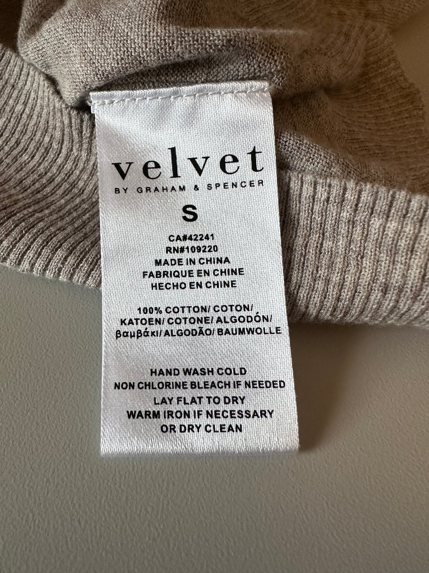 Velvet by Graham & Spencer Raglan Sleeve Cotton Sweater | Size Small