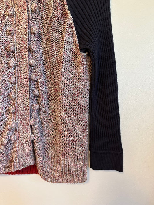 Tory Burch Mixed Knit Cardigan | Size Large