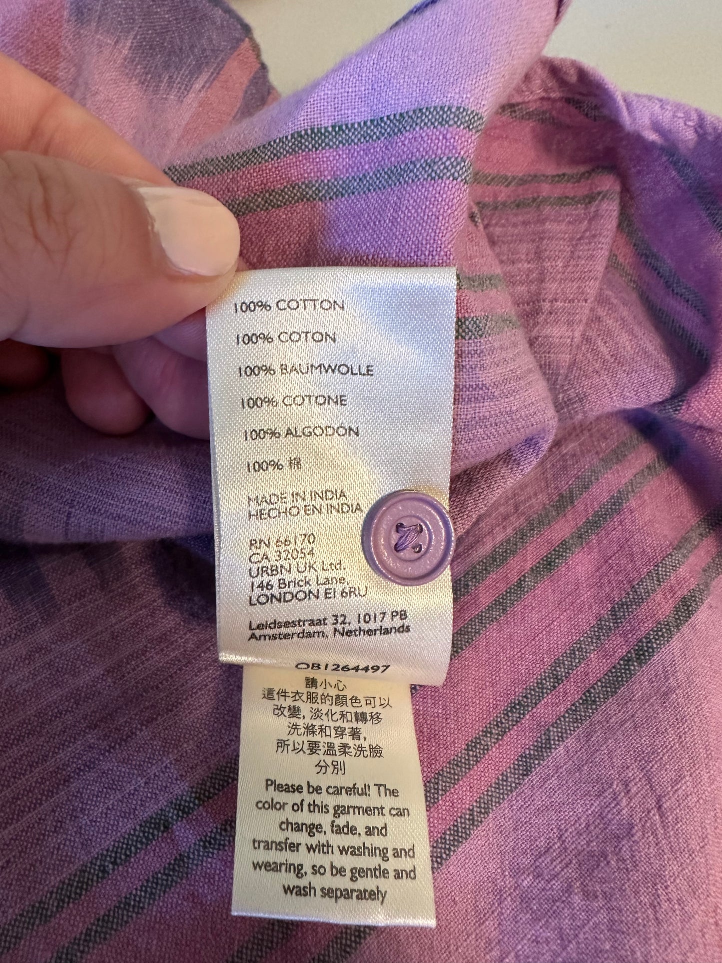 Anthropologie Pilcro Hannah Surf Purple Plaid Cotton Blouse | Size XL