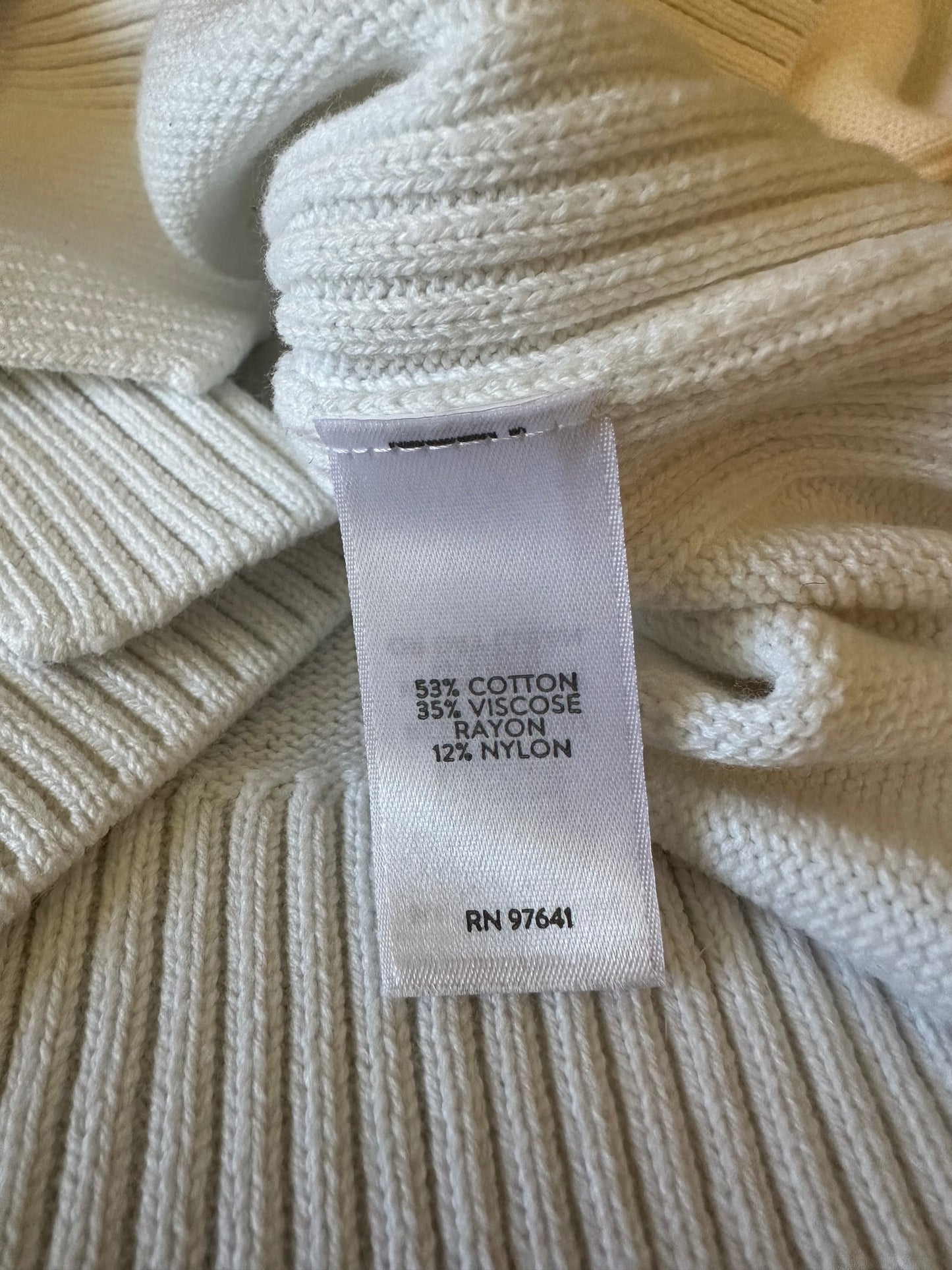 J. Jill Button Front Cardigan in White Cotton | Size Medium Petite