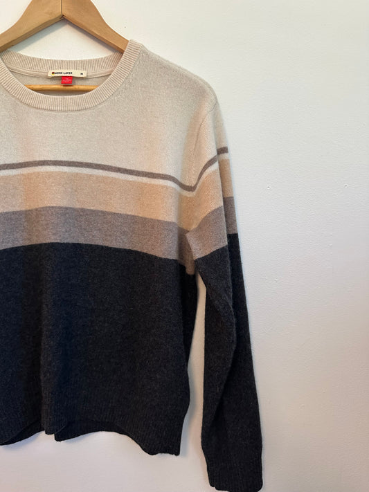 Marine Layer Harper Cashmere Striped Sweater | Size Medium