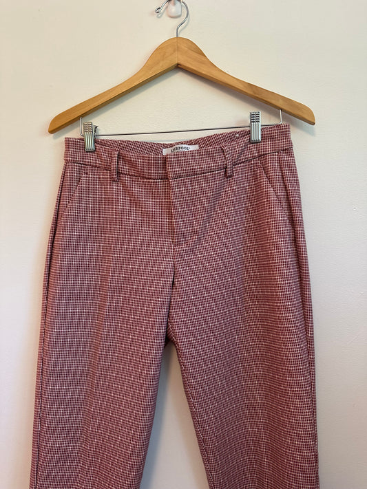 Liverpool Los Angeles Red and White Houndstooth Trousers | Size 8