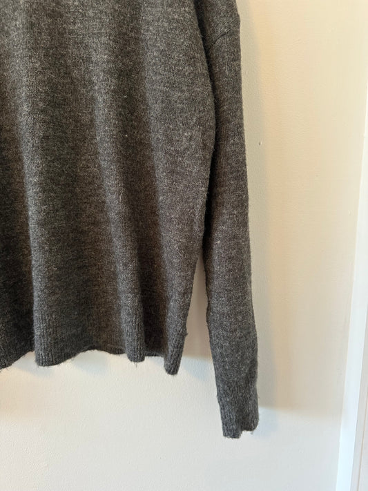 Mystree Mock Neck Charcoal Gray Sweater | Size Large