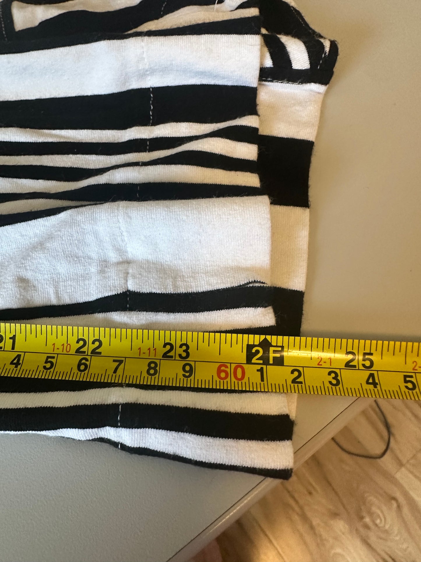 Alembika Black and White Stripe Pull On Trousers | Size Medium