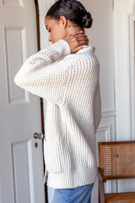 NWT Emerson Fry Cozy Cotton Cardigan in Ivory | Size Medium