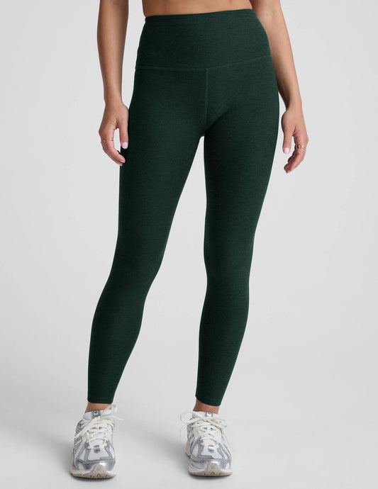 Beyond Yoga Spacedye Vitalize Leggings in Dark Spruce Green Heather | Size Small
