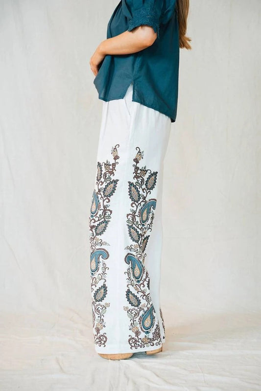 NWT Cleobella Beau Wide Leg Linen and Cotton Pants | Size Small