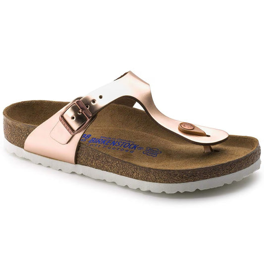 Birkenstock Gizeh Soft Footbed in Metallic Copper Leather | Size 36