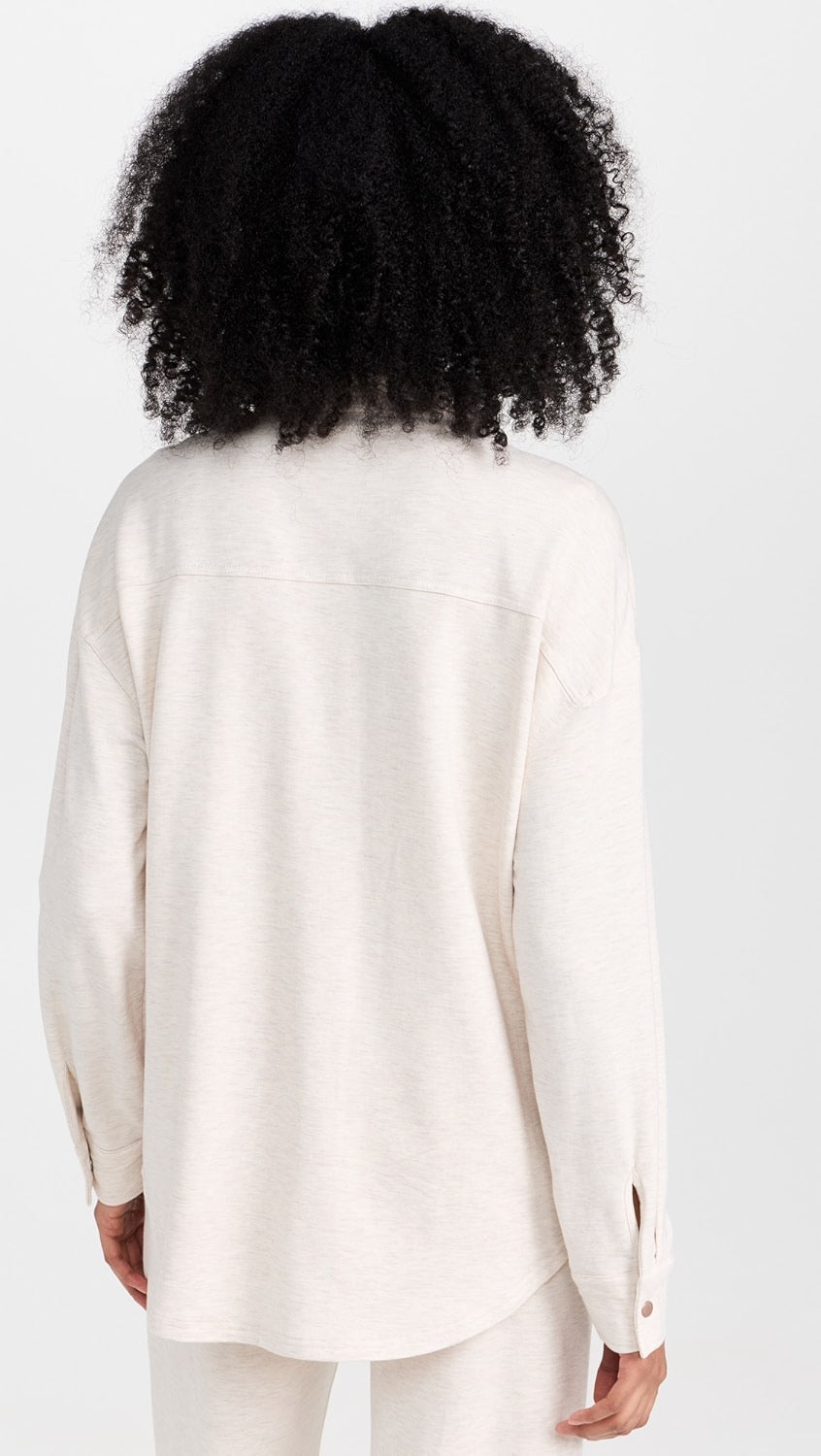 Z Supply WFH Shirt Jacket in Light Oatmeal Heather | Size Large