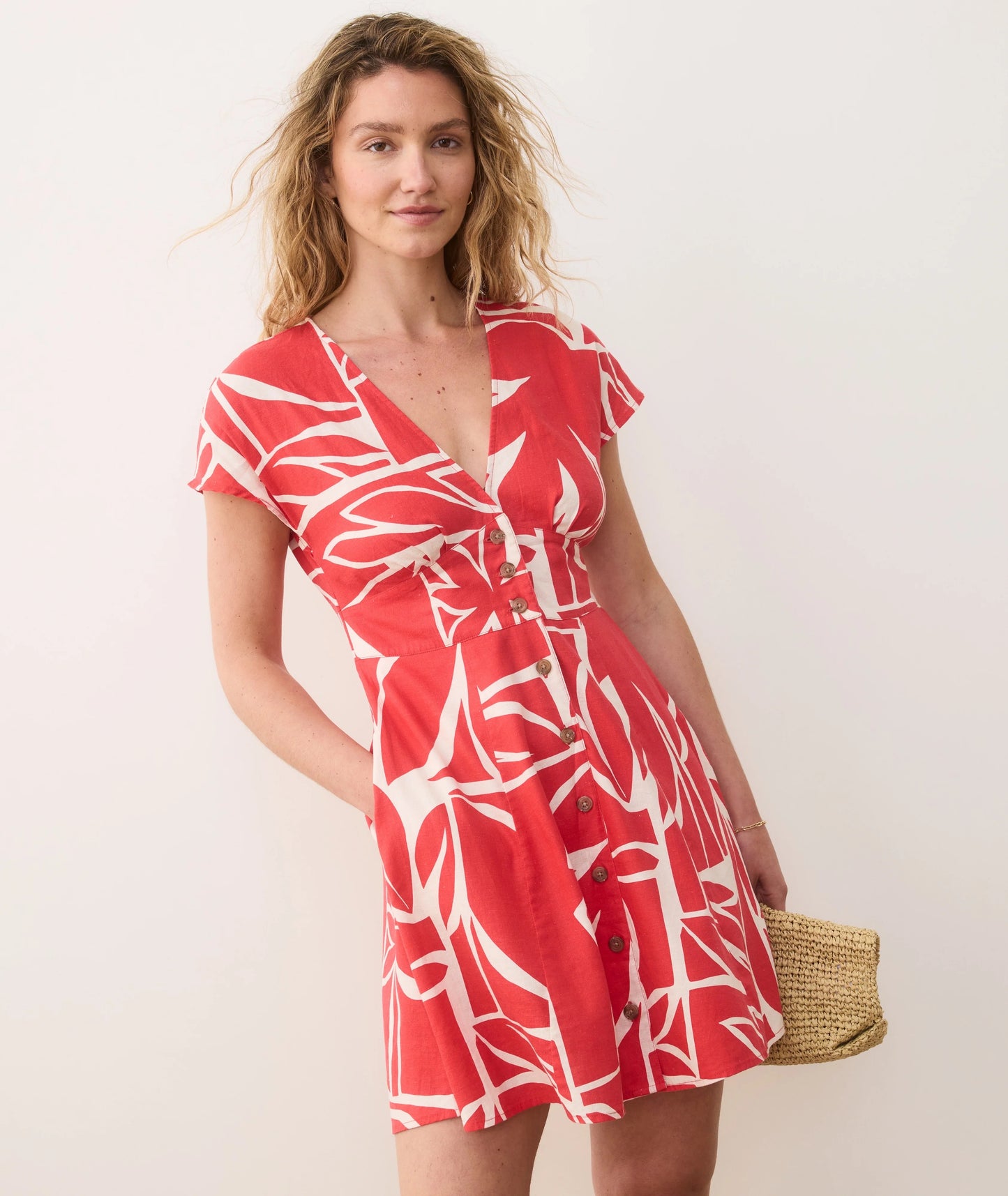 Marine Layer Camila Mini Dress in Sunset Mosaic | Size Large