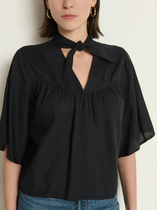 NWT Nation LTD Cotton Valerie Tie Neck Top | Size Medium
