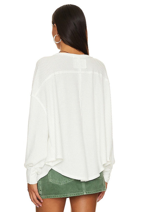 Free People We The Free Coraline Thermal Top in Ivory | Size XS