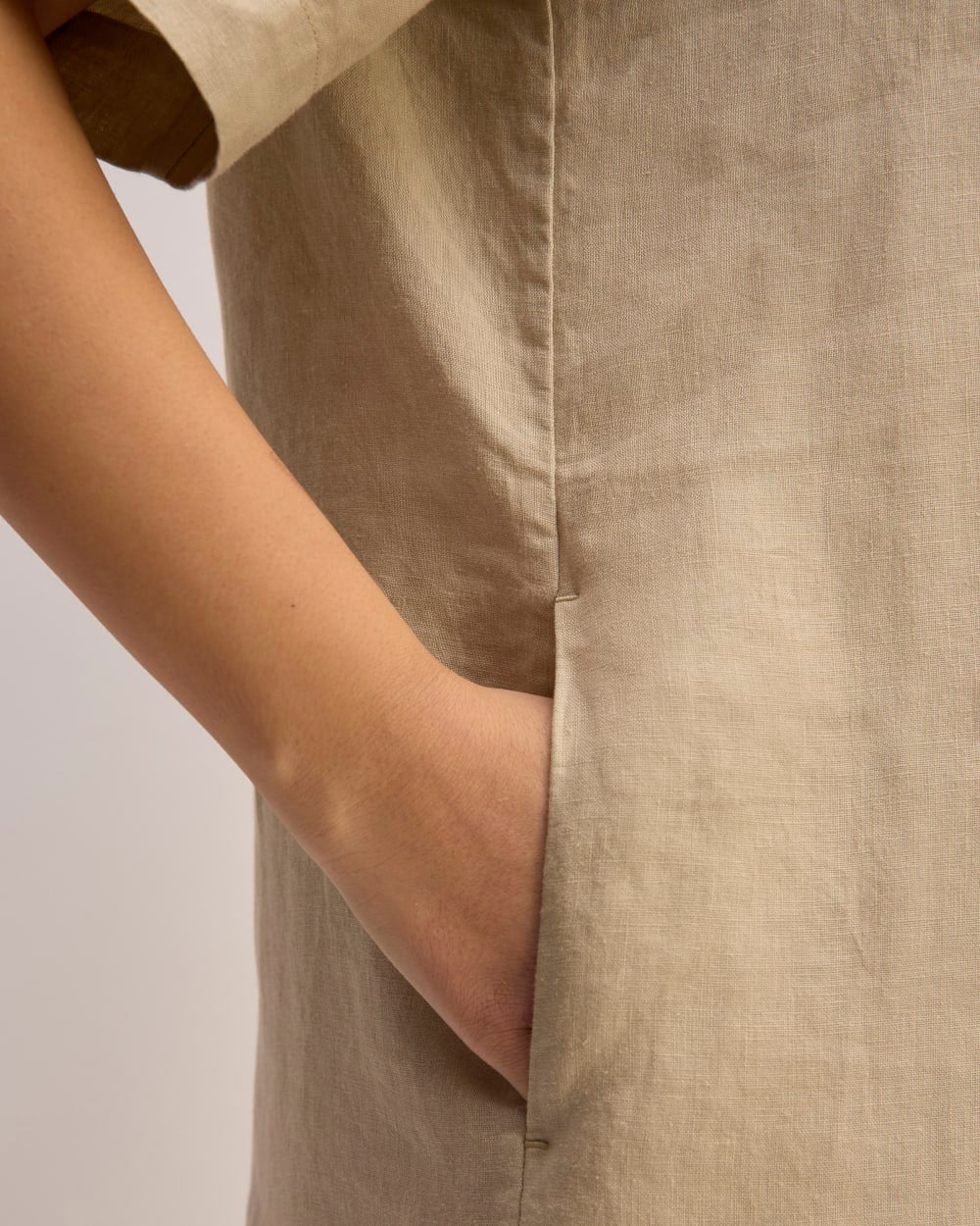 NWT Everlane The Shirtdress in Linen - Trench Coat Khaki | Size Large