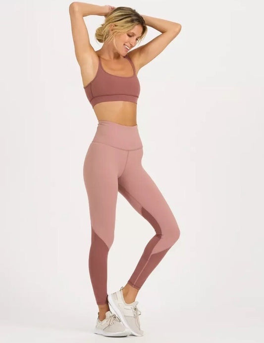NWT Vuori Colorblock Studio Performance Leggings in Light Terra Cotta | Size Medium