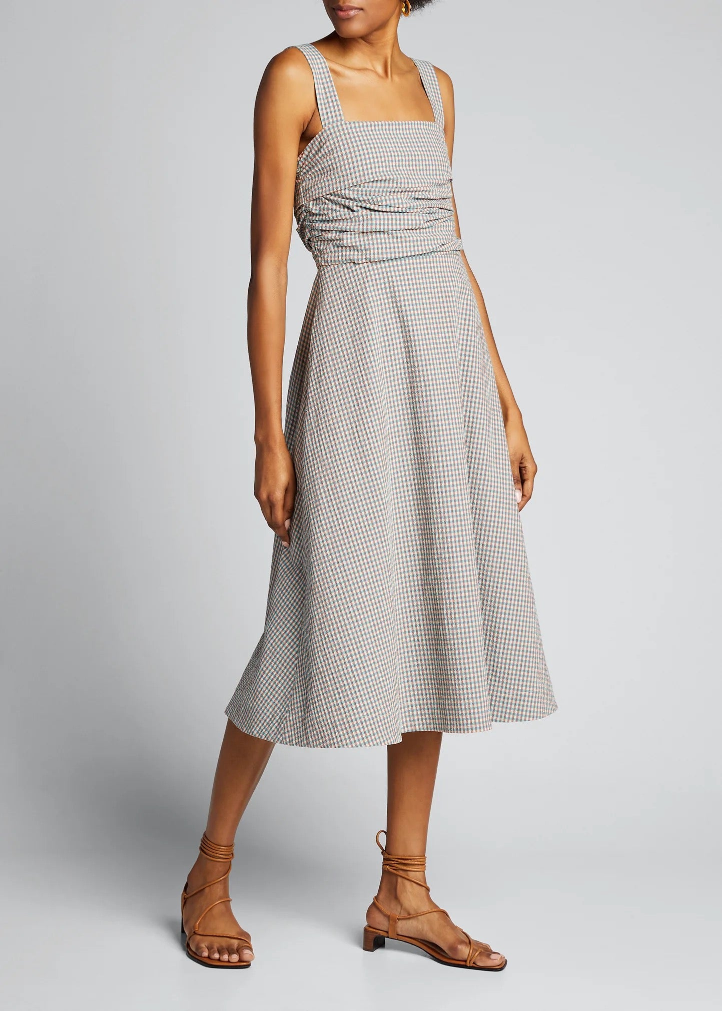 NWT Veronica Beard Positano Gingham Seersucker Dress | Size 8