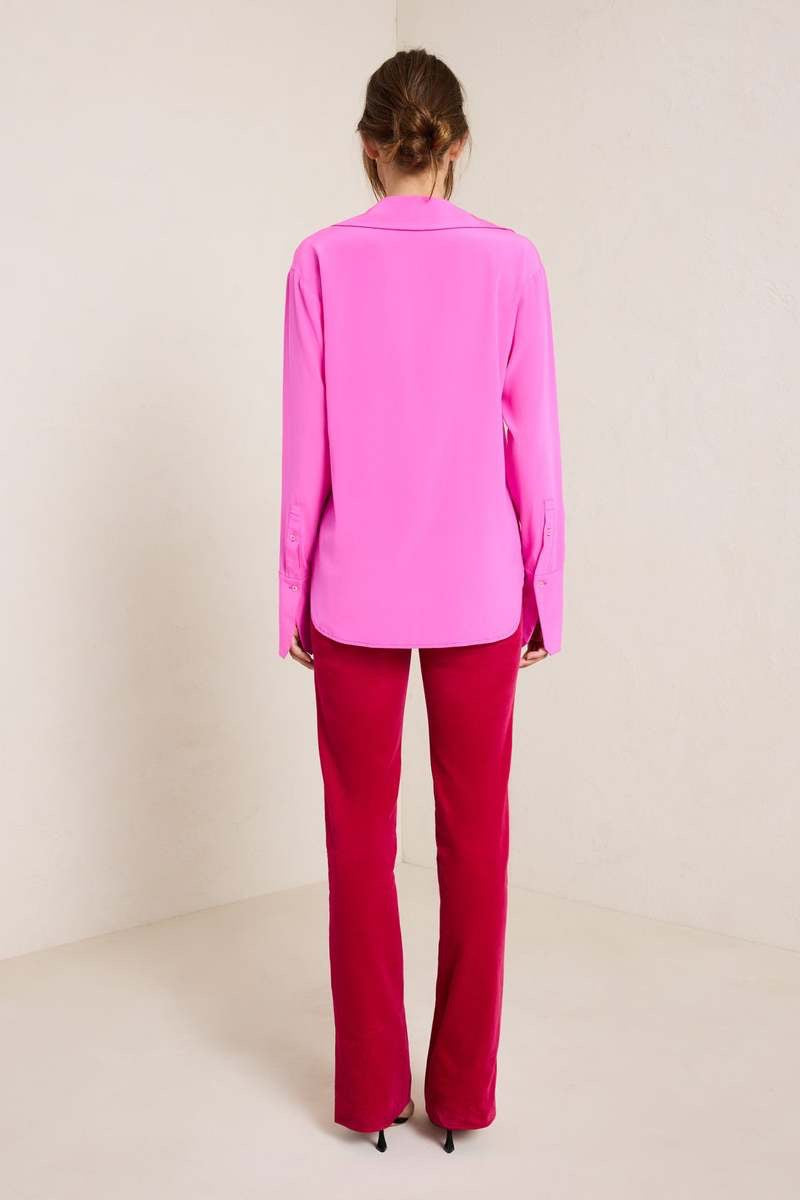 A.L.C. Hot Pink Silk Kinsley Top | Size 8