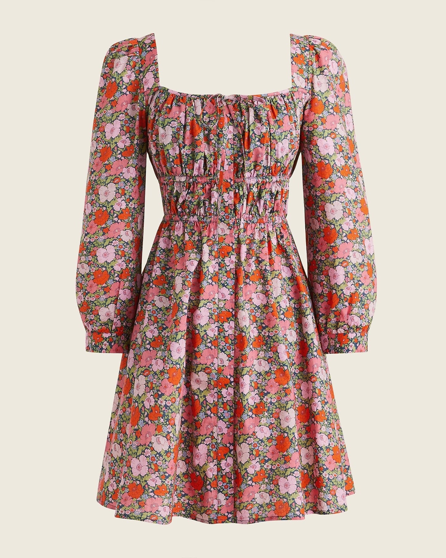 J. Crew Cinched-Waist Organic Cotton Dress - Liberty Meadow Song Fabric | Size 4