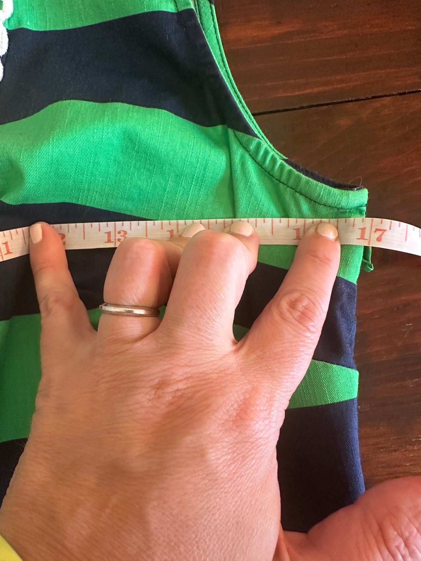 Sail to Sable Green and Navy Embroidered Dress Size Medium