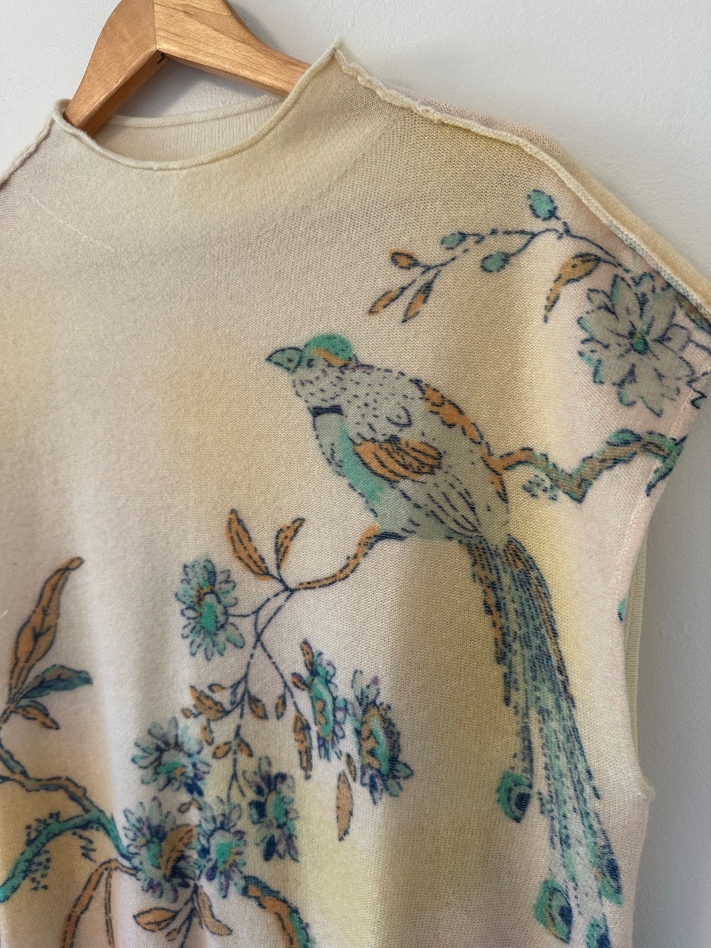 By Anthropologie Cashmere Floral Printed Sweater | Size Large