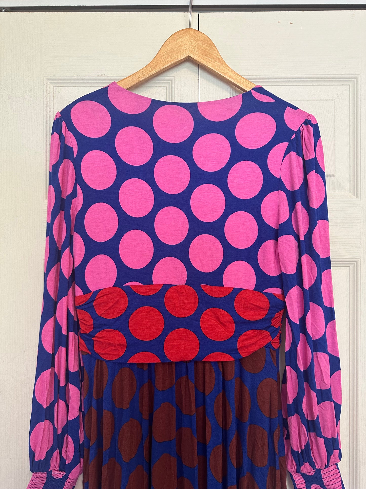 NWT Boden Daphne Jersey Maxi Dress in Pink Tourmaline, Large Spot - Size 8