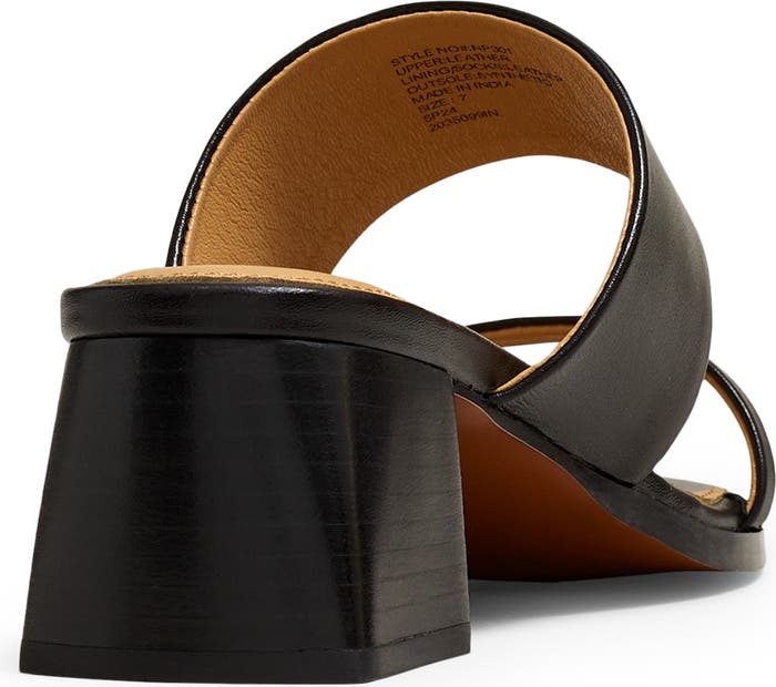 Madewell Roni Keira Block Heel Sandal in Black Leather - Size 9.5