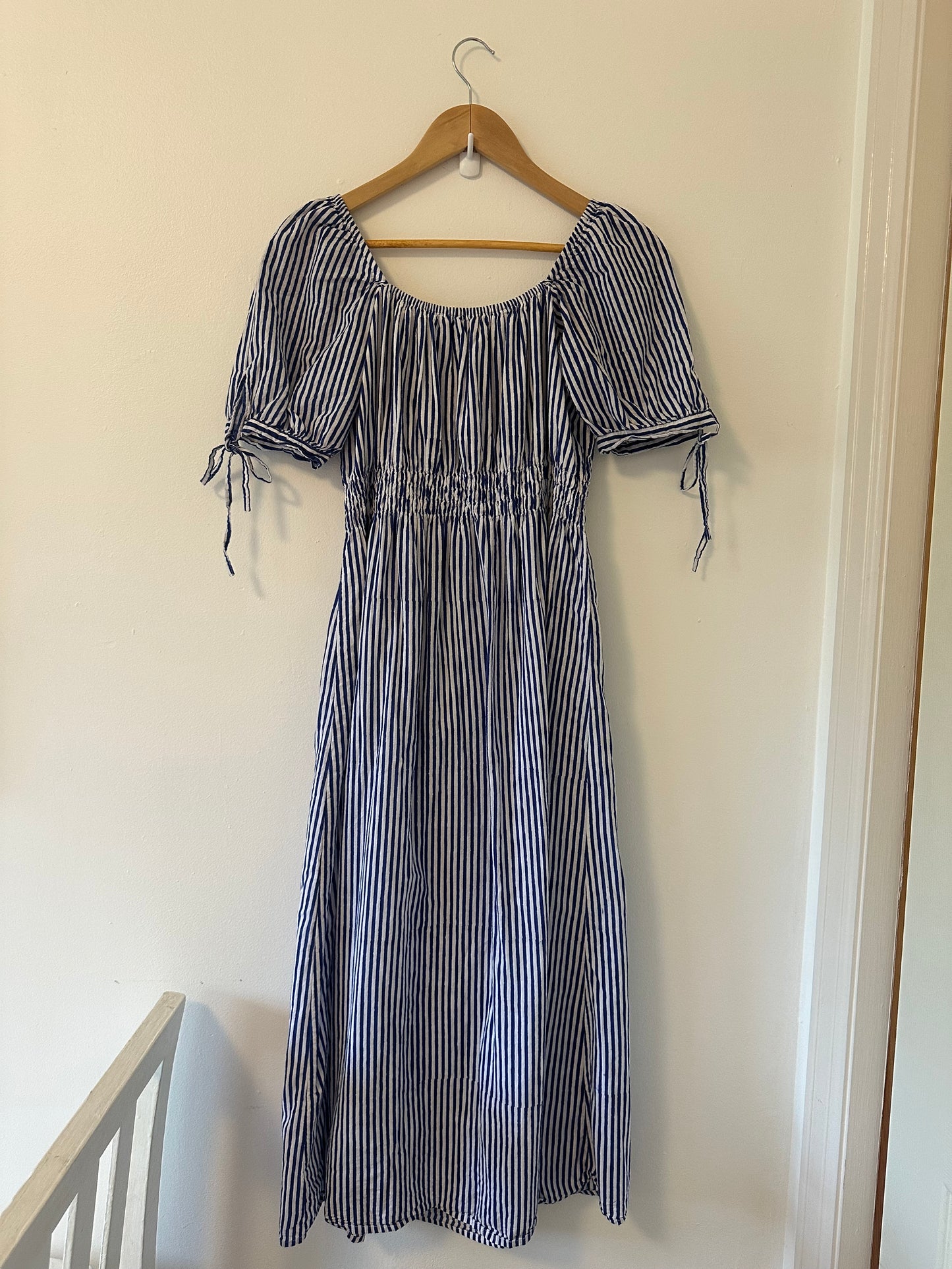 CJ Laing Blue and White Striped Dress Size Medium