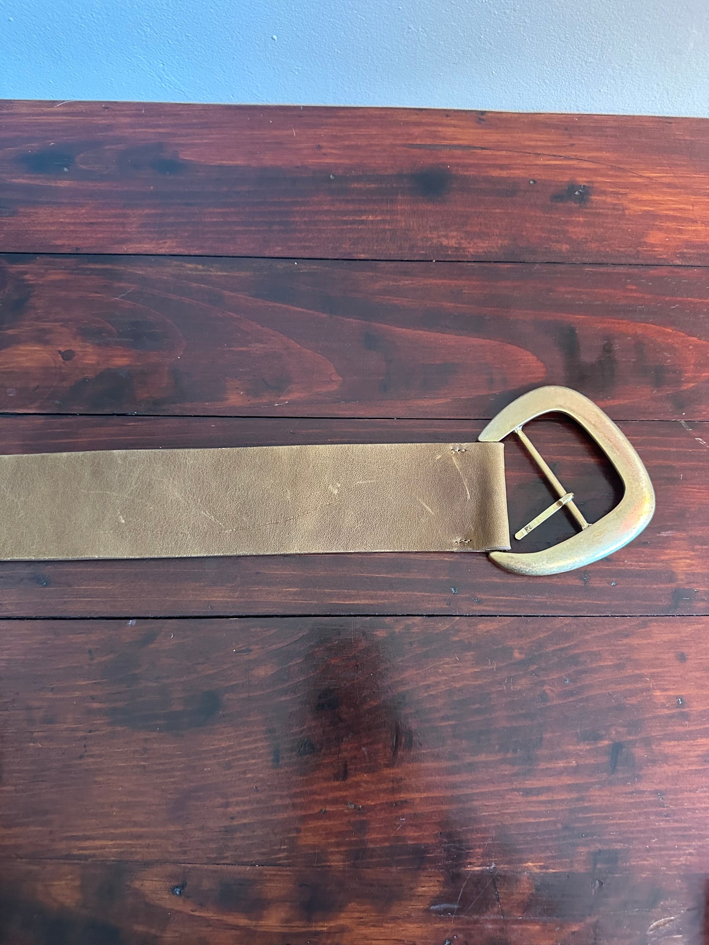 Streets Ahead Maxine Drop Waist Belt in Brown Leather - Size Large