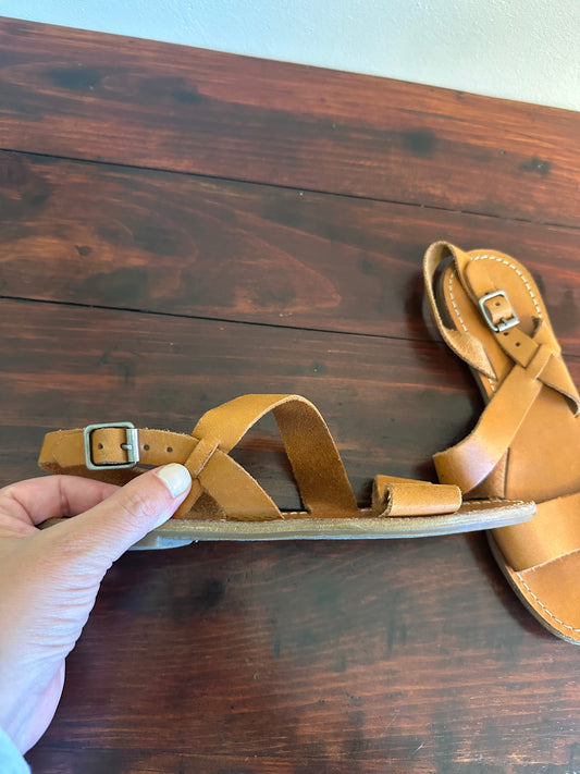 Madewell Tan Leather Strappy Sandals - Size 6