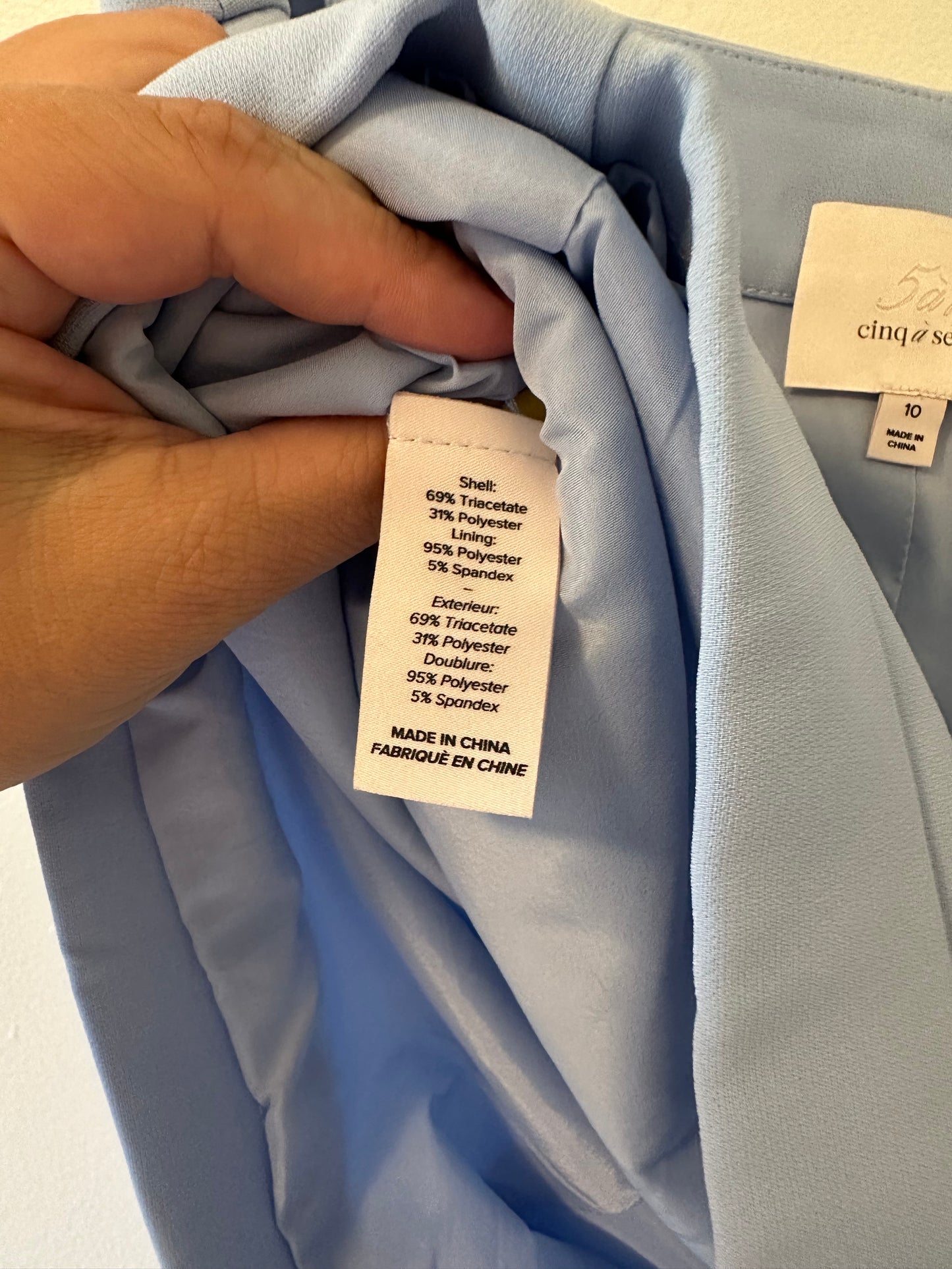 Cinq a Sept Light Blue Cuffed Women's Shorts - Size 10