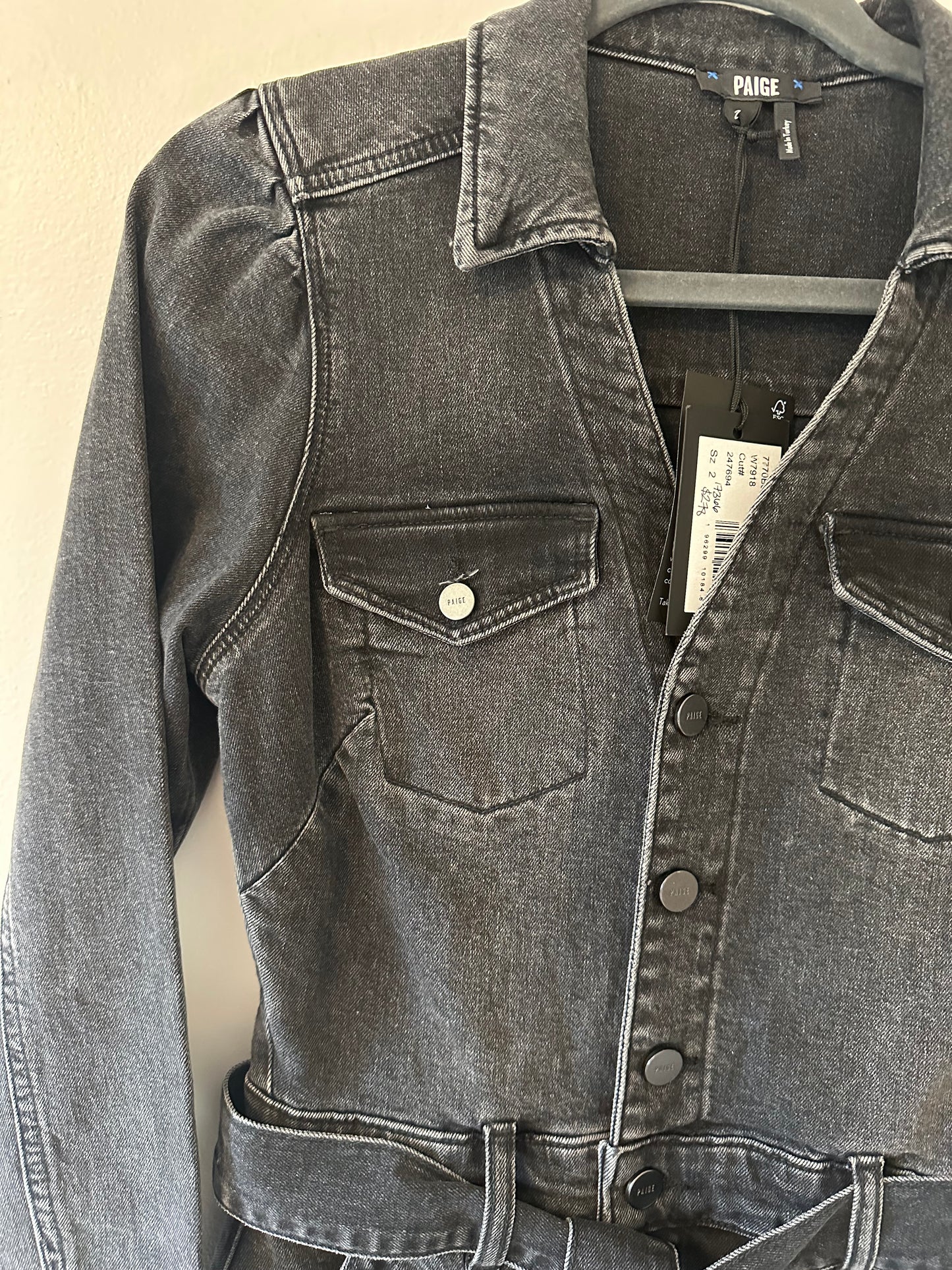 NWT Paige Mayslie Tie Front Long Sleeve Denim Shirtdress - Size 2